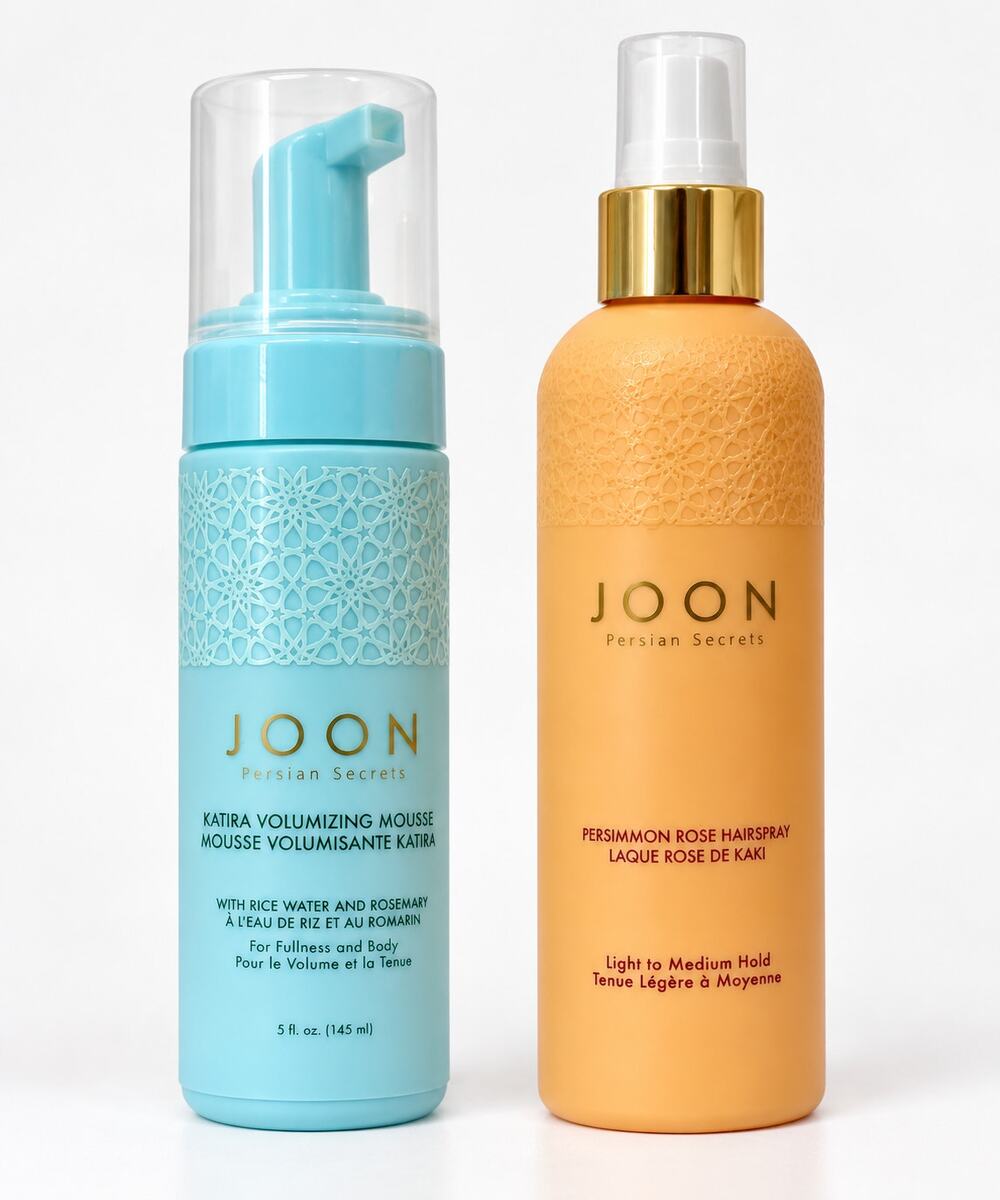 JOON Persian Secrets Katira Mousse Persimmon Rose Hairspray Duo New